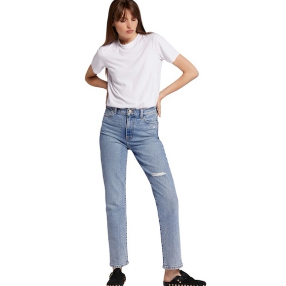 New! Current/Elliott Soulmate‎ High Rise Slim Straight Jeans - Picture 1 of 10